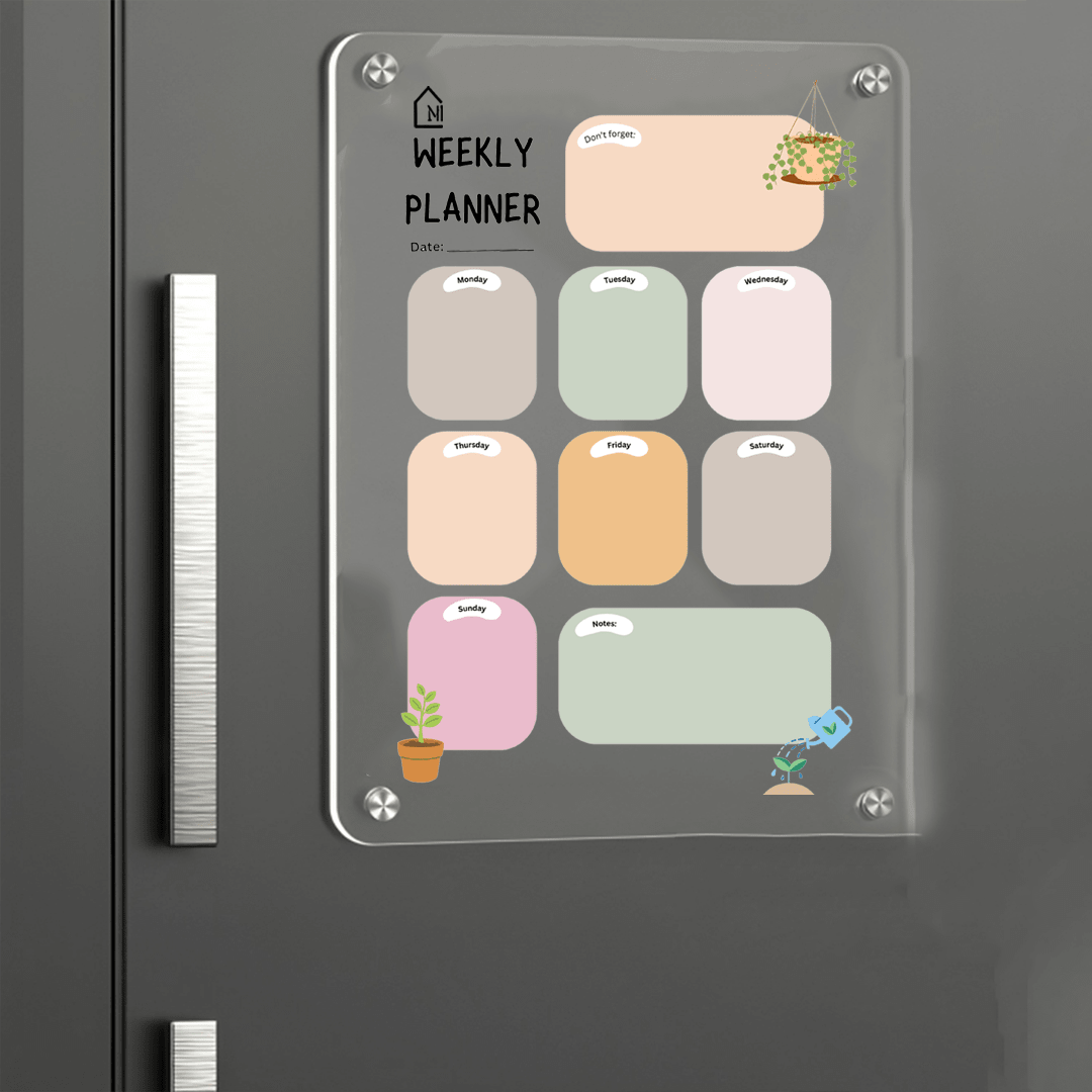 Magnetic Weekly Planner for Fridge | Home Organizer with Notes & Reminder Sections - Memories InsiteWEEKLY COLORFUL FRIDGE PLANNER WITH REMINDER I